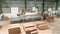 Cnc machine in a furniture factory, working cnc woodworking machine in a furniture factory