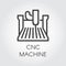 CNC machine line icon. Computer numerical controlled device, outline sign. Construction equipment