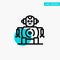 Cnc, Robotics, Technology turquoise highlight circle point Vector icon