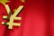 CNY Chinese Yuan Currency Sign on China Flag for Business Financial Background, 3D Rendering