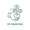 Co financing line icon, vector. Co financing outline sign, concept symbol, flat illustration