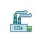 CO2 Air Pollution Carbon Dioxide vector colored icon