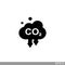 Co2, carbon dioxide emissions icon on white background