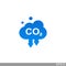 Co2, carbon dioxide emissions icon on white background