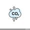 Co2, carbon dioxide emissions icon on white background
