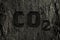 Co2 carbon dioxide text in dark wall background