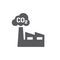 Co2 cloud factory black vector icon