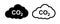 CO2 cloud icon set, smoke pollutant damage, smog pollution concept, environmental pollution, emissions, carbon dioxide formula