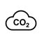 CO2 cloud icon, smoke pollutant damage, smog pollution concept, environmental pollution, emissions, carbon dioxide formula symbol