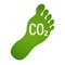 CO2 ecological footprint symbol green eco icon