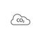 Co2, ecology, cloud icon. Vector illustration, flat design.