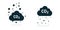 Co2 emission icon vector or carbon dioxide gas pollution cloud rain symbol flat design, air exhaust smog pictogram or toxic