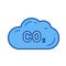 CO2 emission line icon.