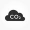 Co2 emissions icon. carbon dioxide pollution. ecology and environment symbol. isolated vector image