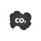 Co2 emissions icon cloud vector flat, carbon dioxide emits symbol, smog pollution concept, smoke pollutant damage