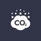 Co2 emissions vector icon, carbon dioxide cloud