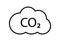 CO2 emissions vector line icon. Carbon gas cloud, dioxide pollution. Global ecology exhaust emission smog concept