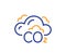 Co2 gas line icon. Carbon dioxide emissions sign. Vector