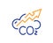 Co2 gas line icon. Carbon dioxide emissions sign. Vector