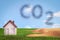 CO2 and greenhouse effect concept