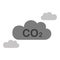 CO2 grey cloud isolated on white background