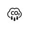 CO2 icon. Carbon dioxide emissions reduction sign. Vector on isolated white background. EPS 10
