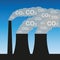 Co2 industry air pollution smog and noxious gas emission