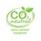 CO2 neutral stamp - carbon emissions free sign