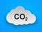 CO2 paper cloud icon, smoke pollutant damage, smog pollution concept, environmental pollution, emissions, carbon dioxide formula