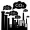 CO2 pollution by greenhouse gases.