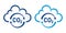 CO2 recycling, carbon dioxide footprint neutral, greenhouse gas emission reduction icon. No carbonic air pollution. Vector