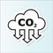 Co2 sticker. Carbon Dioxide Emissions icon or logo. co2 emissions. Vector on isolated white background