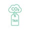 CO2 tax line icon. Carbon tax label attached to a cloud. Environmental pollution taxation.