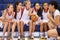 Coach Of Female High School Basketball Team Gives Team Talk