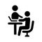 Coach, instructor, learning icon. Black vector graphics