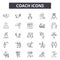 Coach line icons, signs, vector set, outline illustration concept