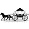 Coach. Wedding carriage. Vintage carriage with the horse