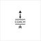 Coaching logo, frame with arrow up. Symbol of coach, mentor or teacher