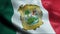 Coahuila City Flag Country Mexico Closeup View 3D Rendering