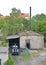 Coal boiler house with a supply of coal. Ð¡ity Pioneerskij, Kaliningrad region. Russian text - boiler room