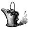 Coal Bucket, vintage illustration