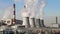 Coal burning power plant with smoke stacks, Moscow, Russia