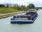 Coal carrying barge on French canal