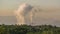 Coal electricity time lapse with water steam smoke from chimney, power plant air pollution