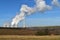 Coal-fired power station in rural countryside