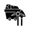 Coal industry black glyph icon