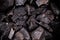 Coal lumps on dark background