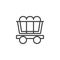 Coal mine cart line icon