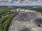 Coal mine in south of Poland. Destroyed land. View from above.