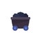 coal minecart, mine wagon vector icon